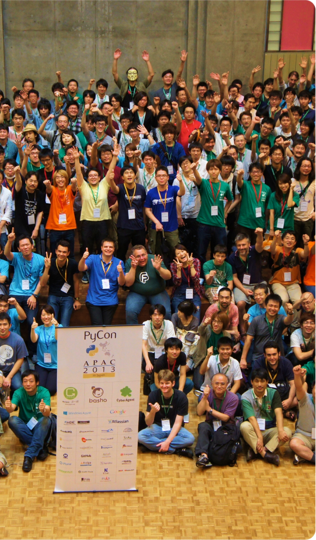 Python community members gathered at an event