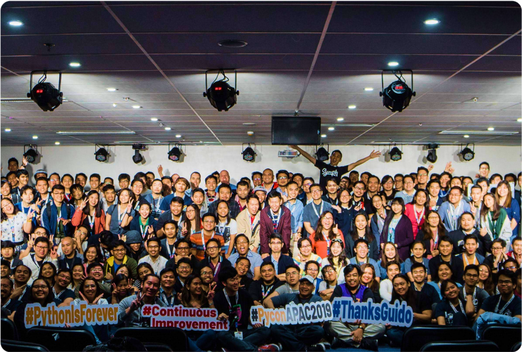 Python community members participating in a conference